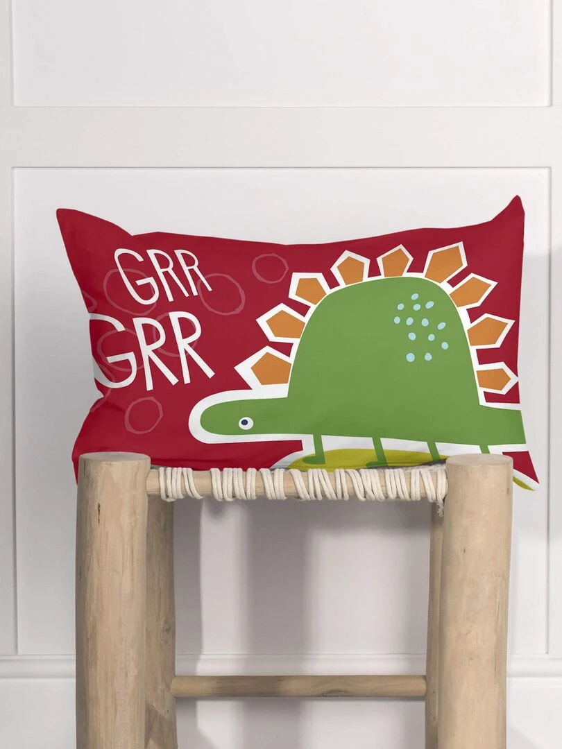Housse de coussin Funnysaurus "Happyfriday"   Blanc