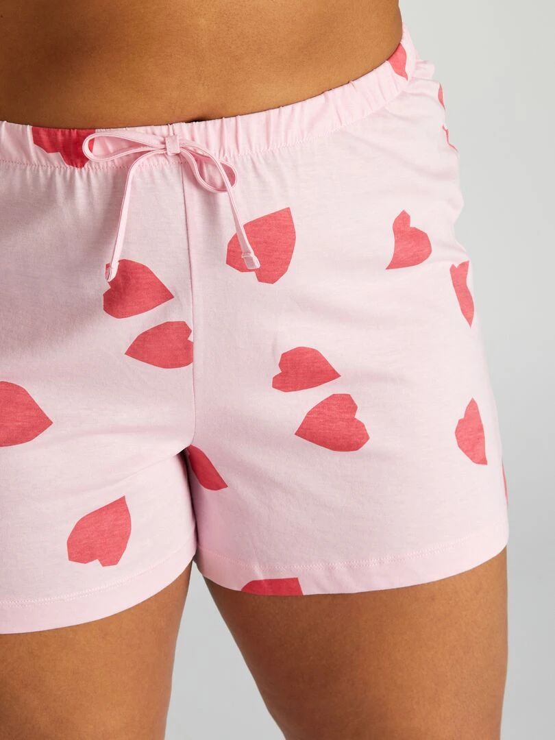 Ensemble pyjama short   2 pièces   Rose