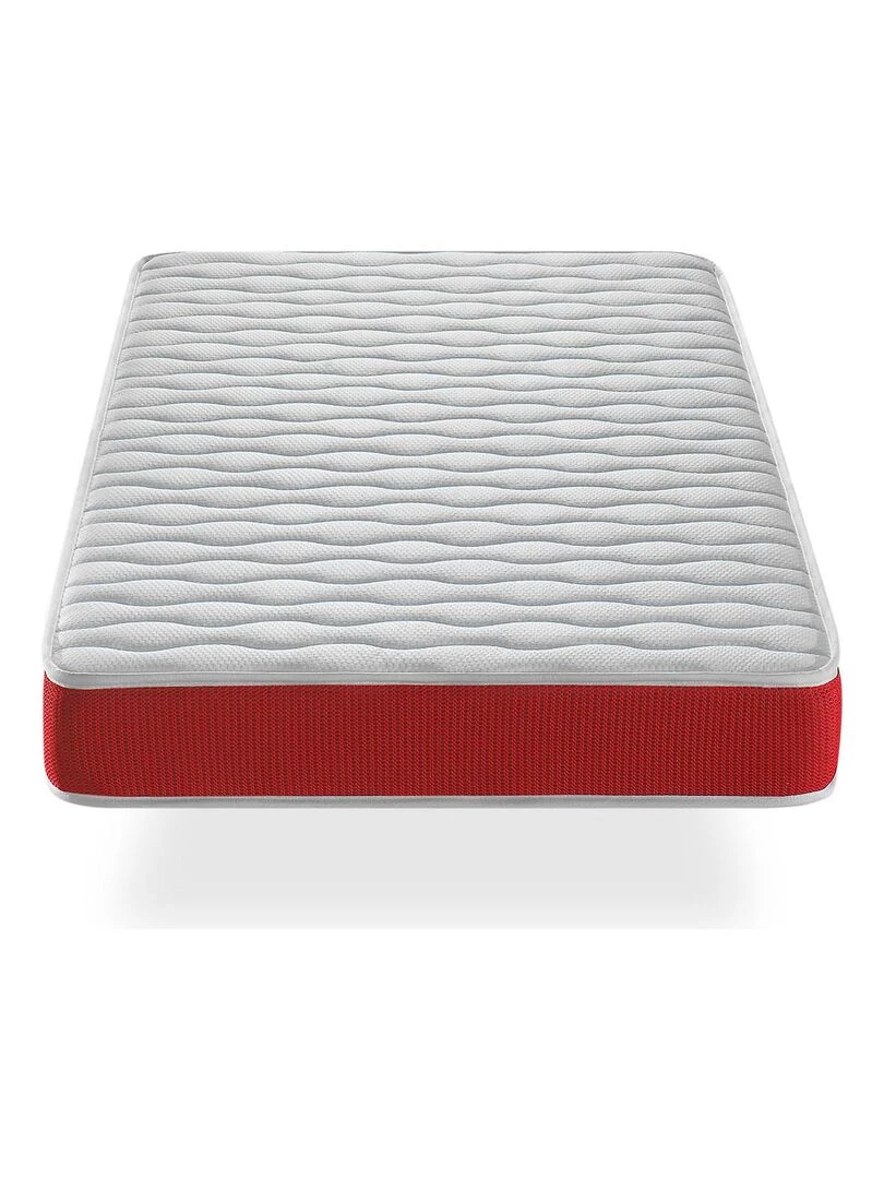 Pack matelas VELVET 57x117 epaisseur 11 cm + plan incline 15º + protege matelas 57x117cm   Blanc Rouge
