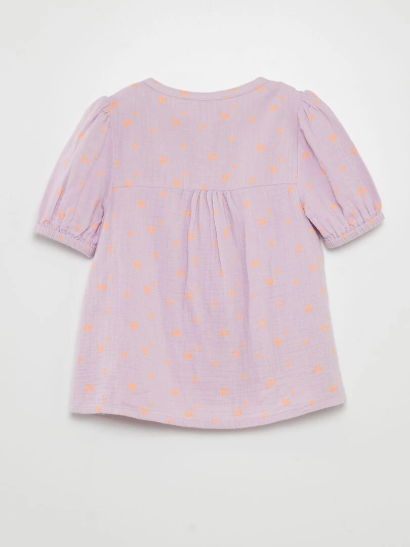 Chemisier en gaze de coton   Violet