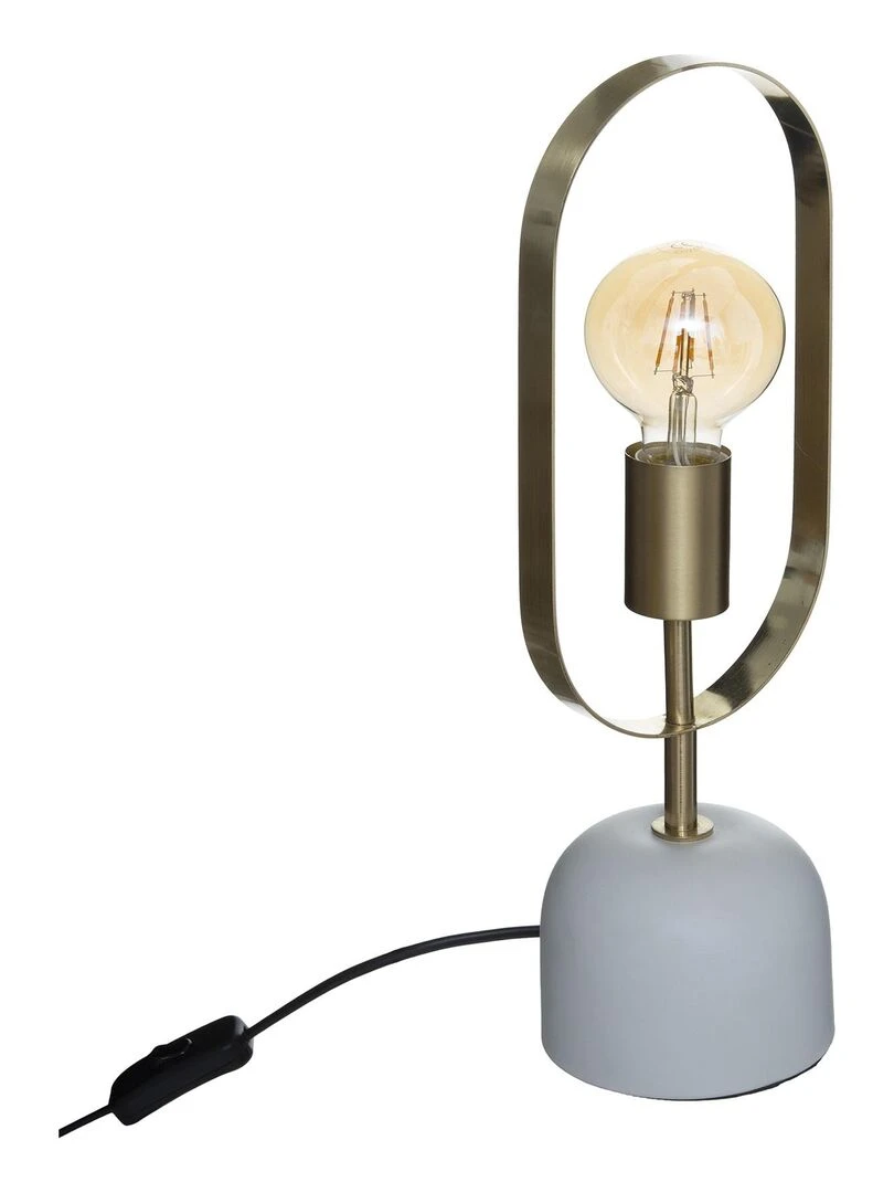 Lampe droite base Effet marbre Jaune