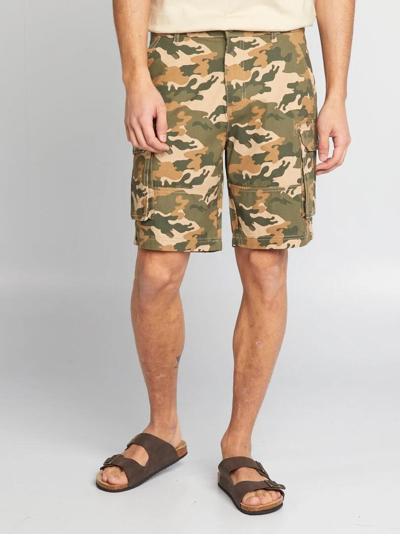 Short chino avec poches sur les côtés Kaki