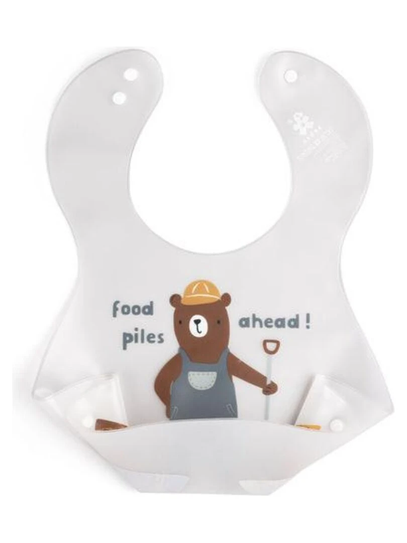 Bavoirs imprimés Travaux (2pcs)   Sebra   Bleu