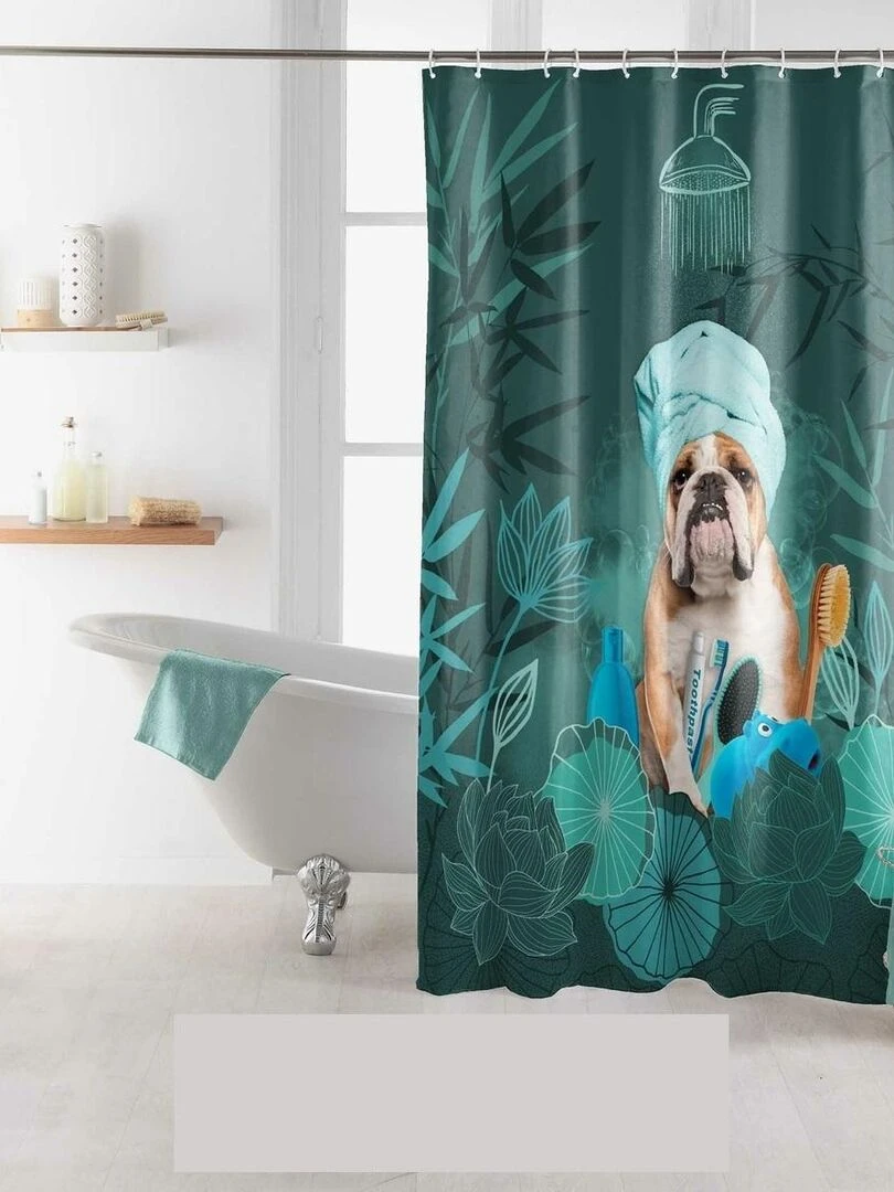 Rideau de douche Doggy zen Vert