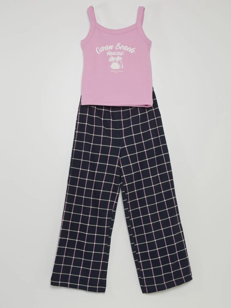 Ensemble de pyjama imprimé 2 pièces Rose