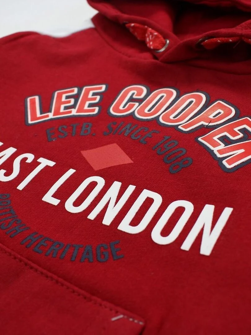 Lee Cooper Sweat garçon imprimé logo en coton Bordeaux