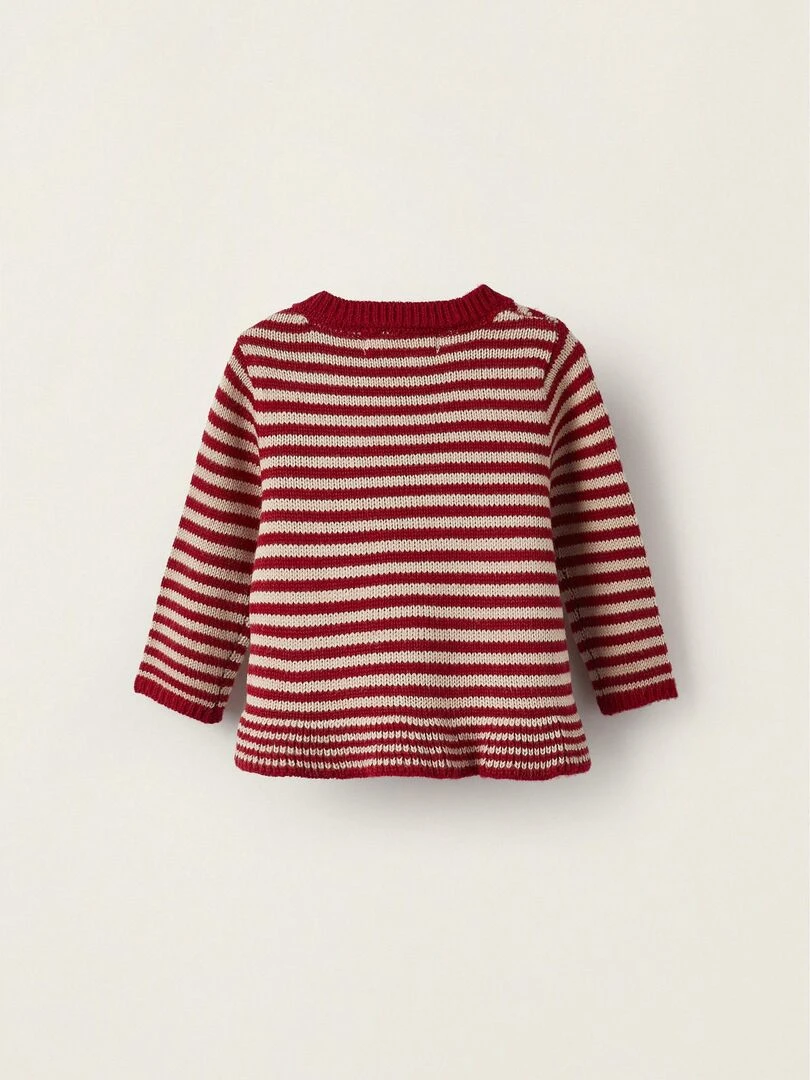 Pull en Maille pour Nouveau Né 'Rudolph Noël' NOËL Rouge foncé