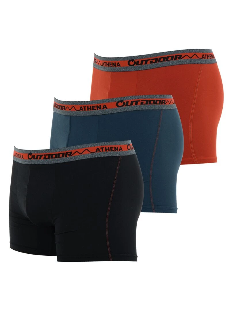 Lot de 3 boxers recyclé homme Outdoor   Rouge