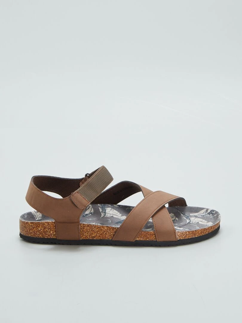 Sandales à scratch Marron