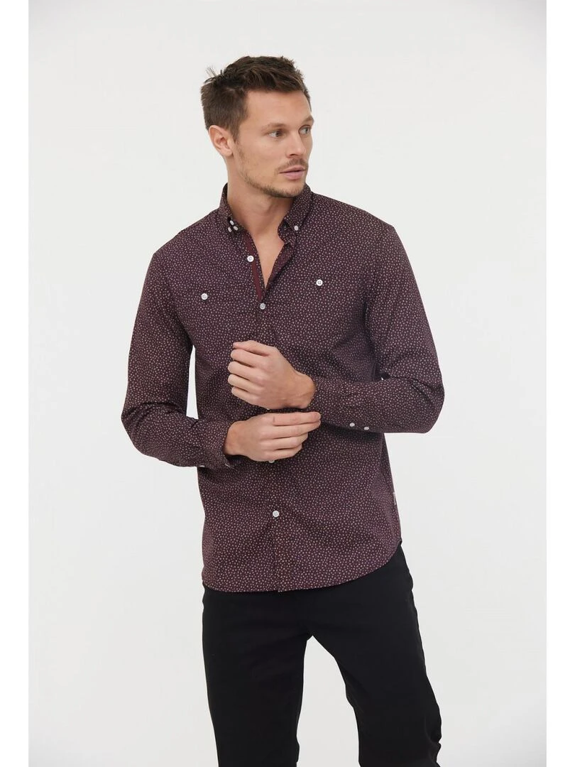 Lee Cooper Chemise manches longues coton regular DOKIN Violet aubergine