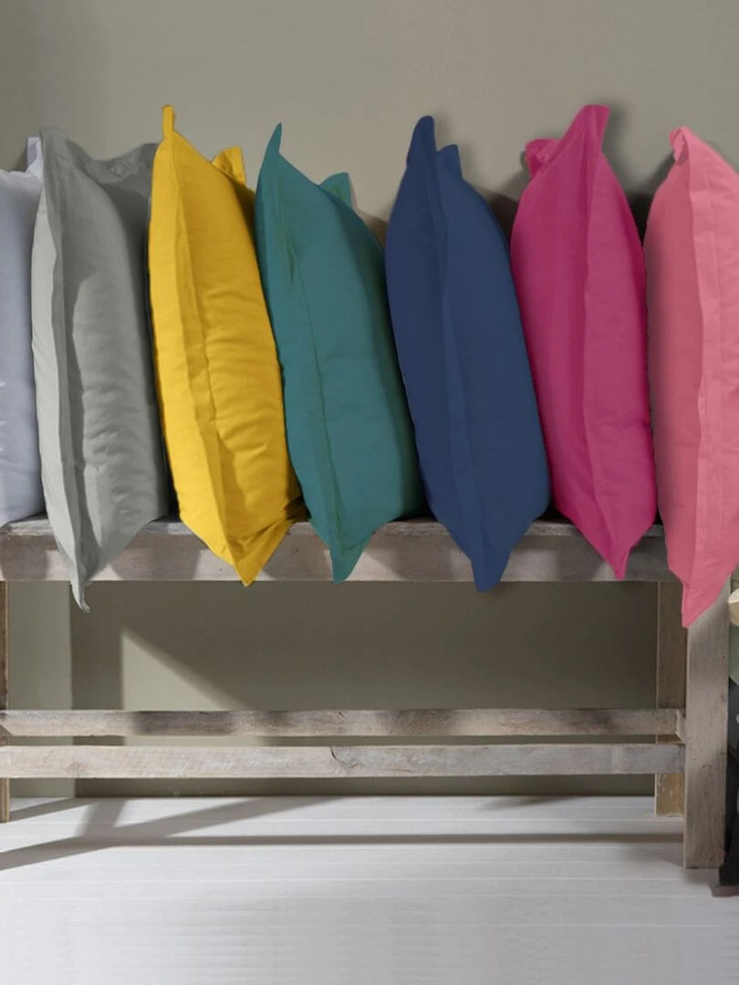 Future Home   Taie d'oreiller en coton 57 fils unie gris lunaire   Gris