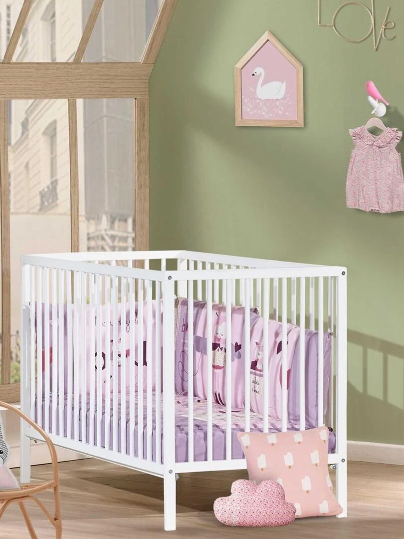 Lit bébé FIRST BABYPRICE Blanc