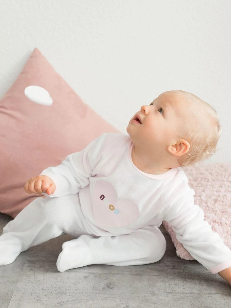 Pyjama bébé modèle Coeur   Blanc