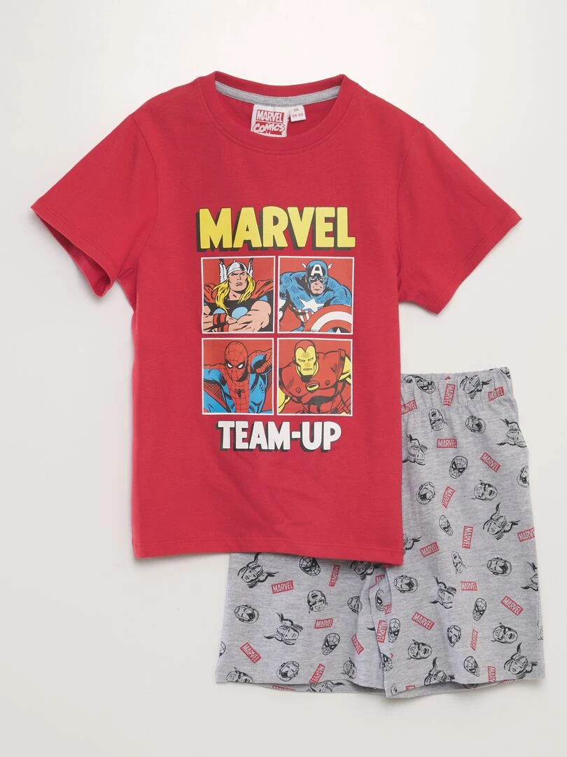 Pyjama court imprimé 'Marvel' 2 pièces Rouge