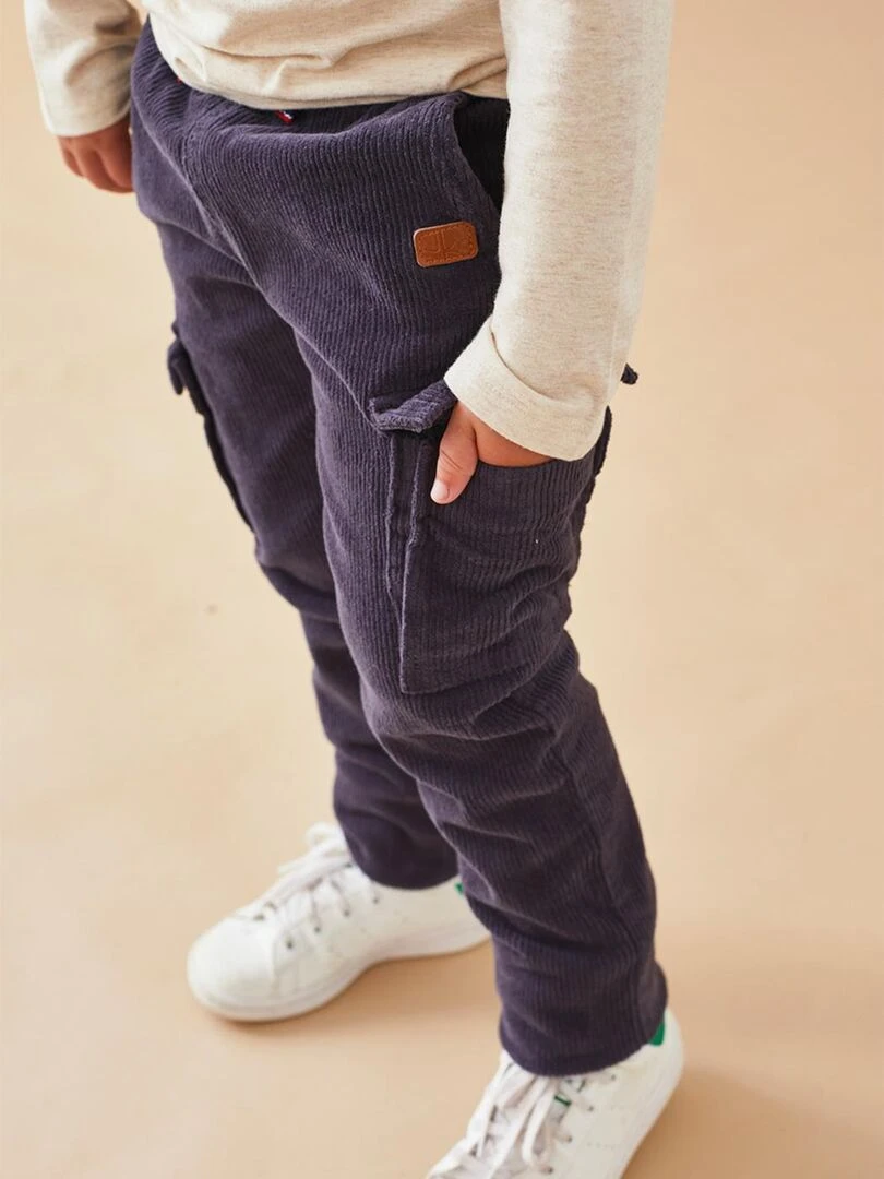 Pantalon cargo velours côtelé    Noukie's   Bleu