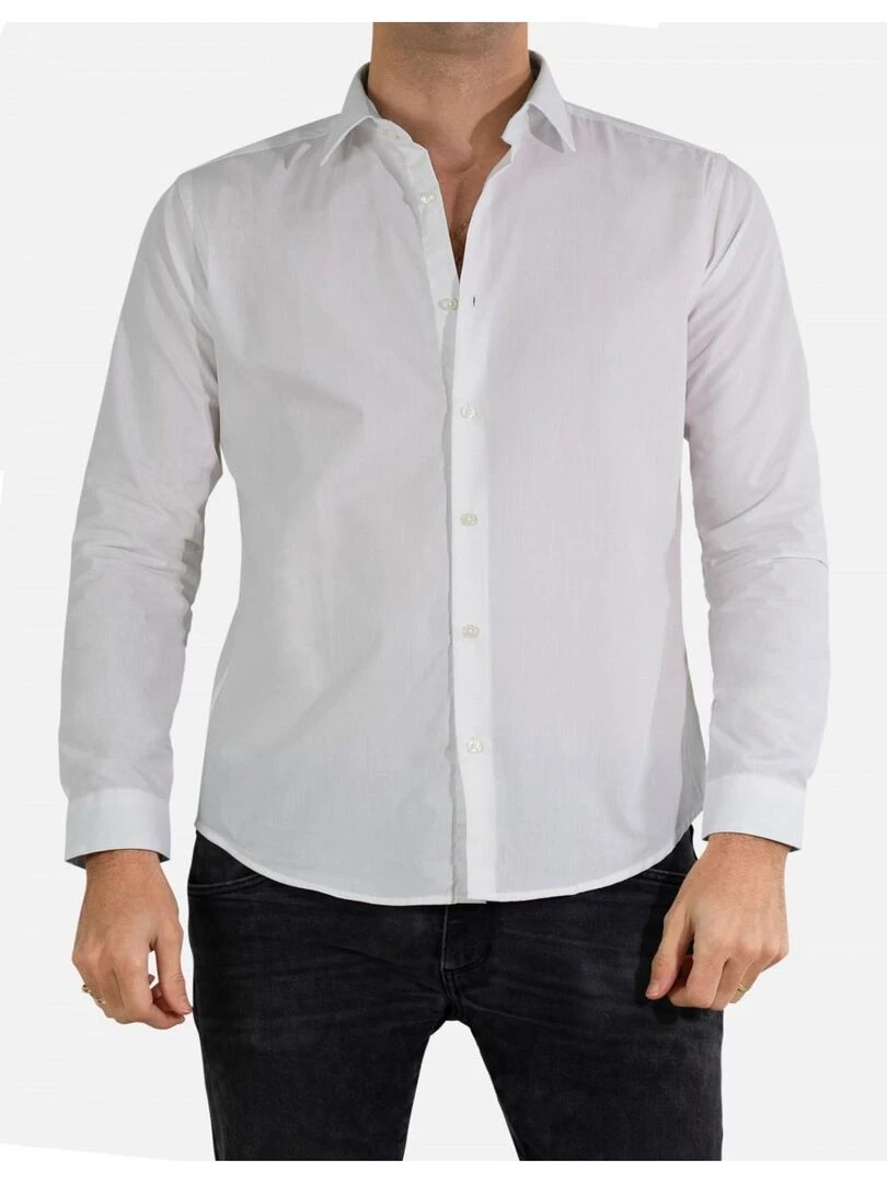 Chemise Slim fit Kebello Blanc Blanc
