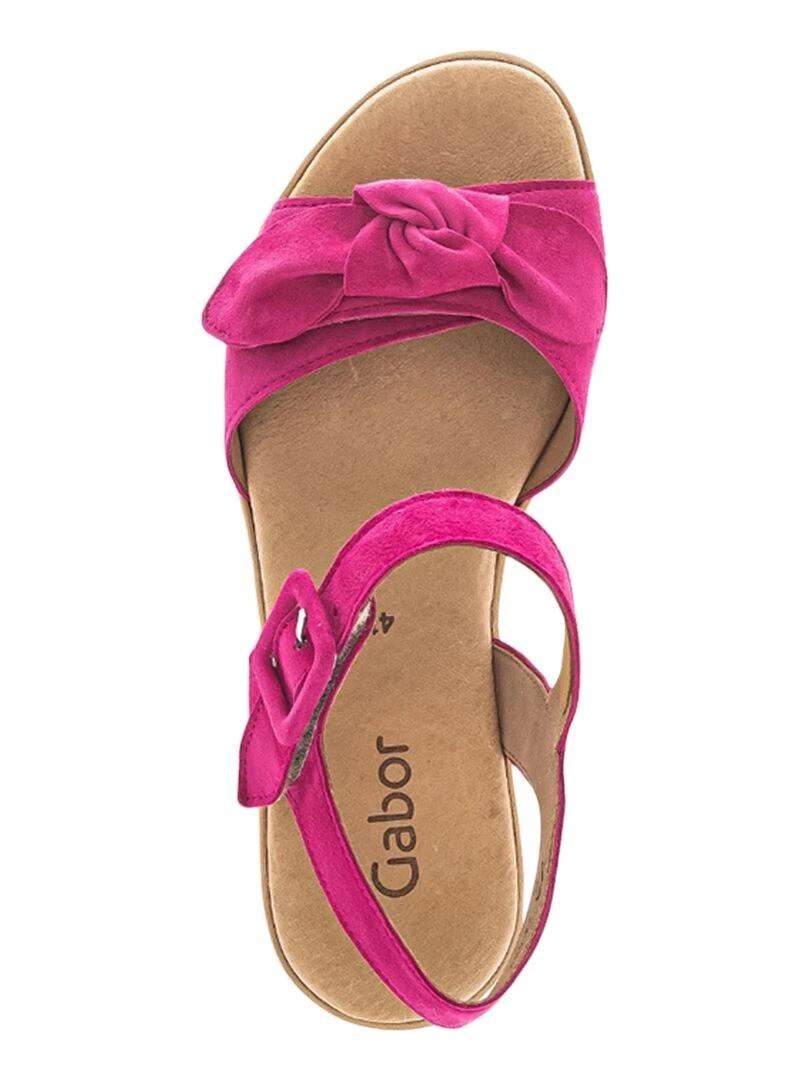Sandales Cuir Compensé Gabor Lammnappa   Rose
