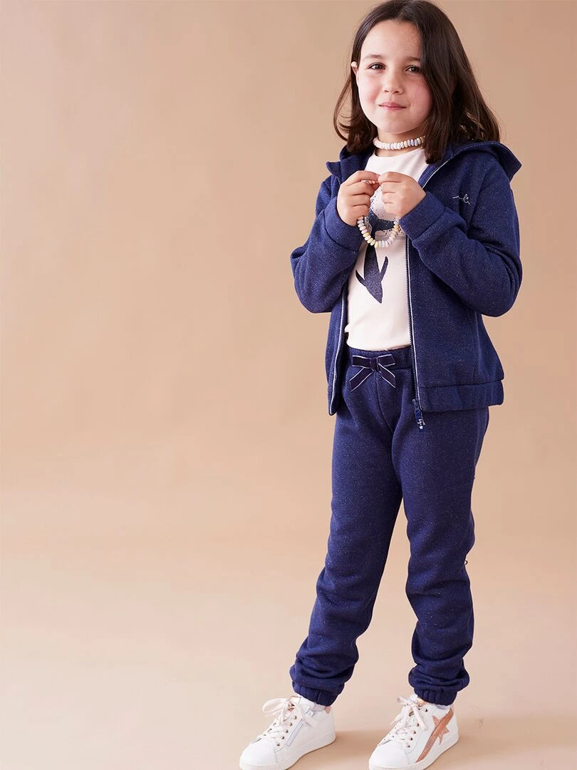 Pantalon confort jogging en molleton pailleté Noukie's Bleu
