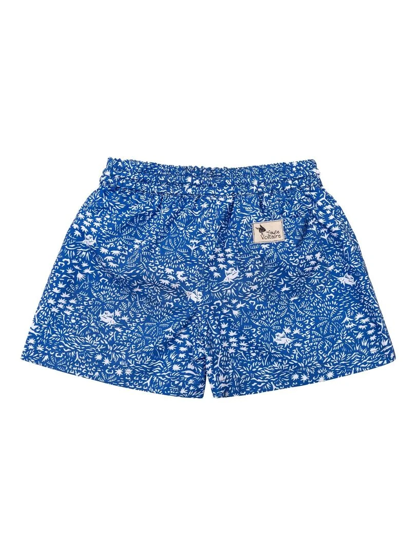 Short de Bain Garçon  Coton Bleu Roi Blanc  SWIMBOY   La Faute à Voltaire   Bleu Blanc
