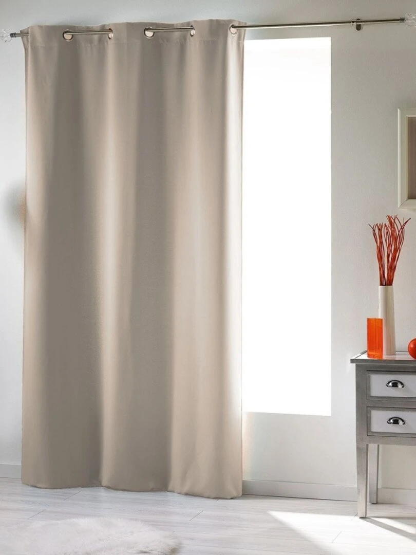 Rideau occultant uni 135x240 Occult ivoire Beige