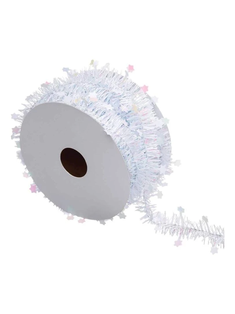 Rouleau guirlande de Noel etoile 2 plis Blanc