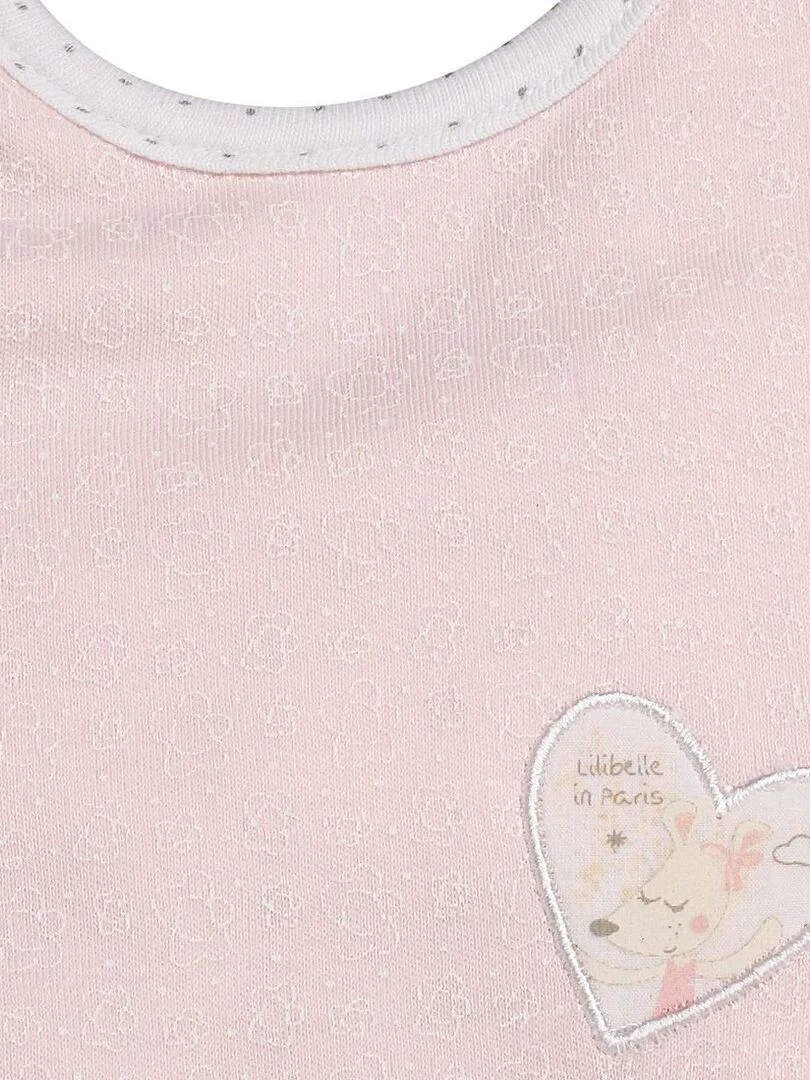 Lot de 2 bavoirs en coton Rose SAUTHON Rose