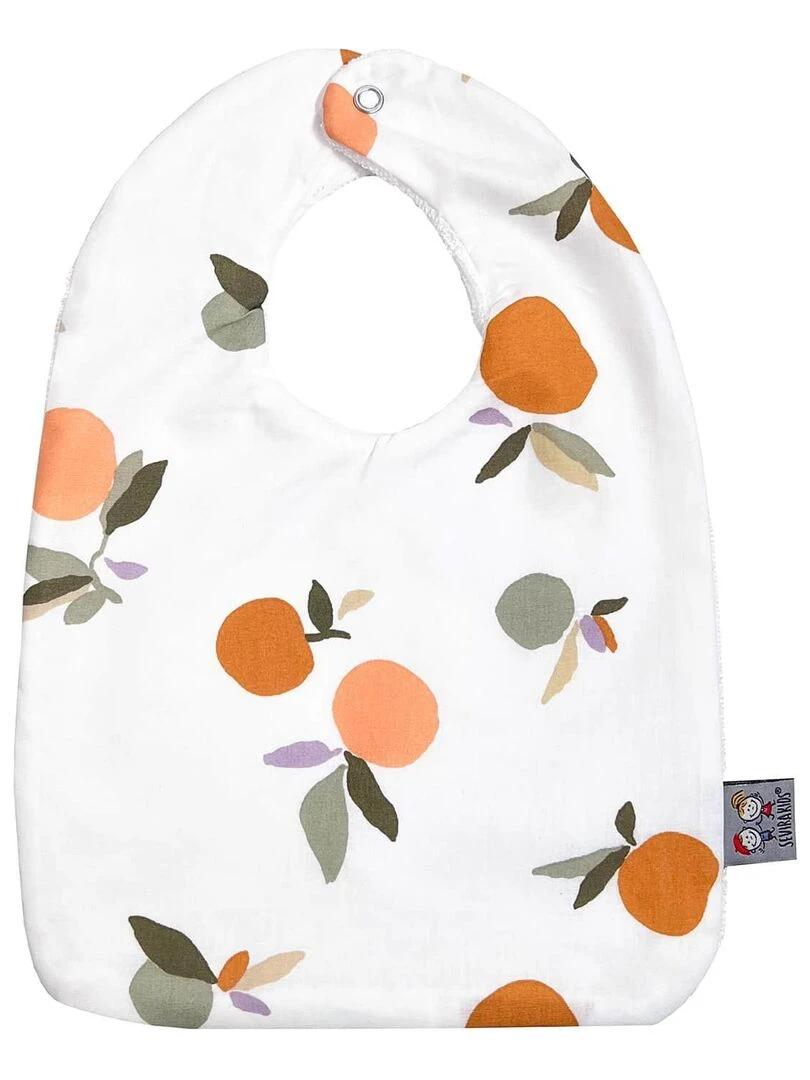 Bavoir en coton Clem Blanc
