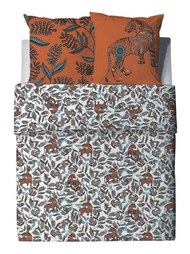 Housse de couette Savane + taie(s) coton 57 fils Blanc