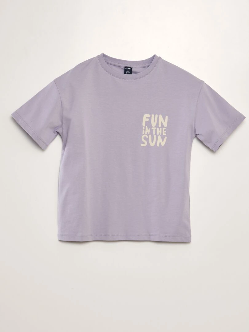 T shirt large imprimé Violet