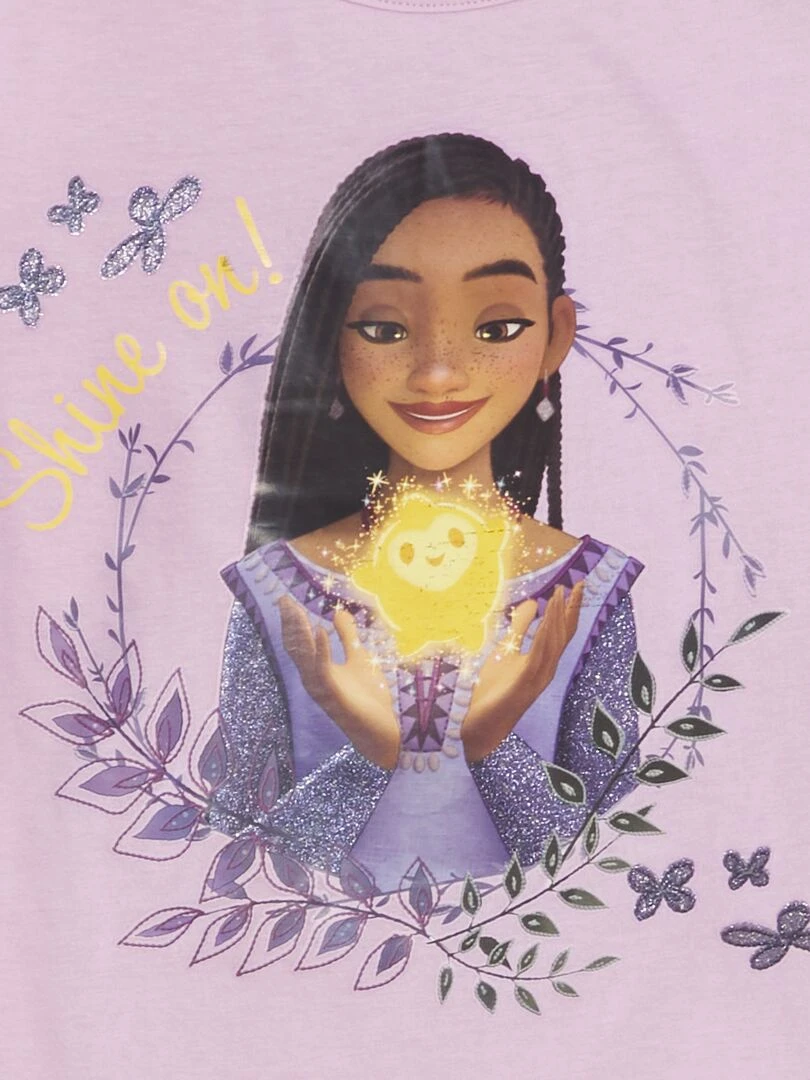 Tee shirt print 'Wish' Violet
