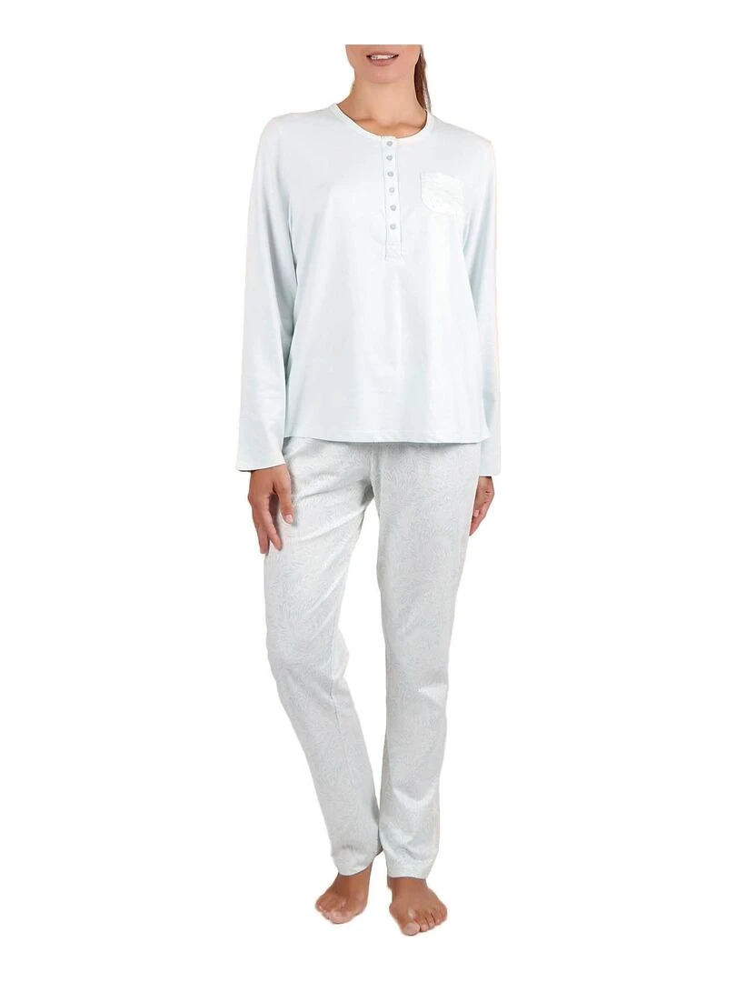 Tenue d'intérieur pyjama haut et pantalon Tapeta Bleu turquoise