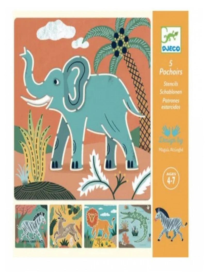 Pochoirs Par 5 Theme Animaux Sauvages N/A