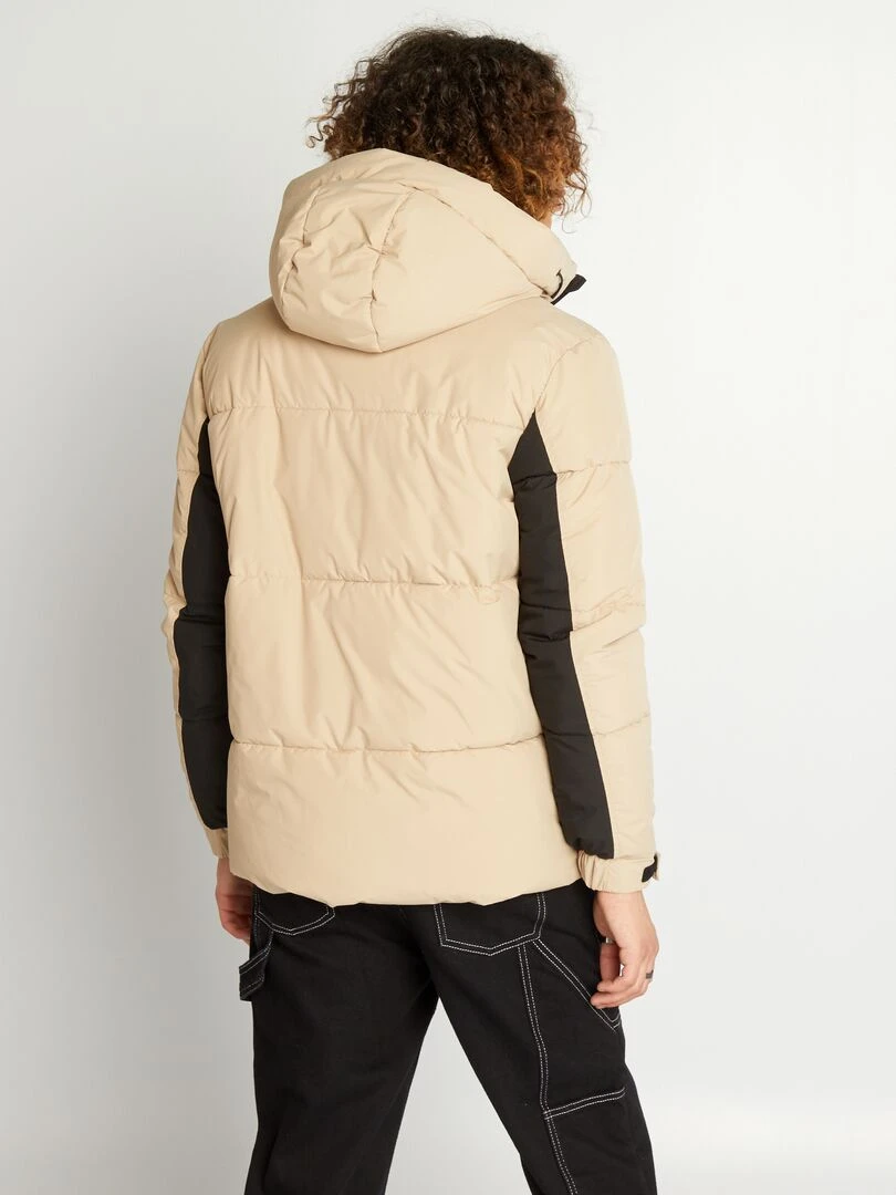 Doudoune à capuche en ripstop   BEIGE