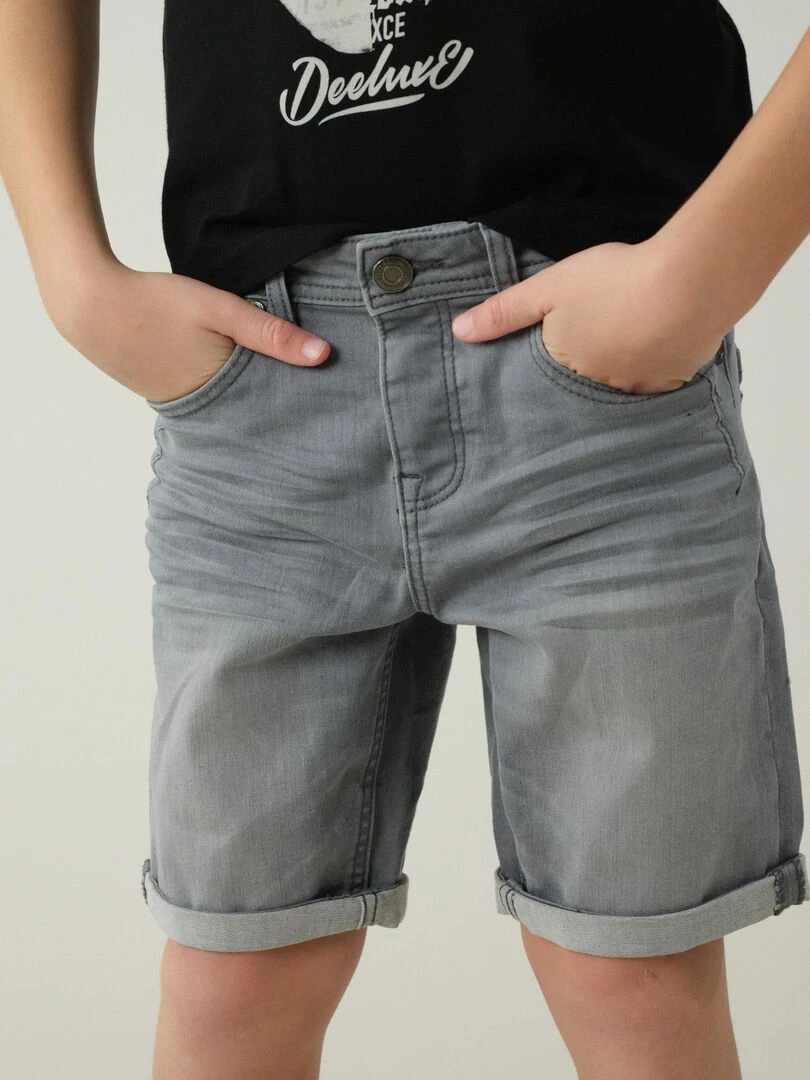 Bermuda en denim pour garçon 'Deeluxe'   Gris
