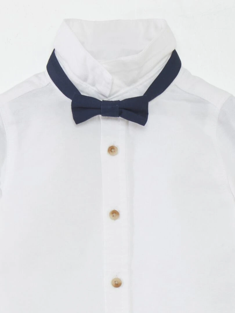 Chemise blanche + nœud papillon 2 pièces blanc
