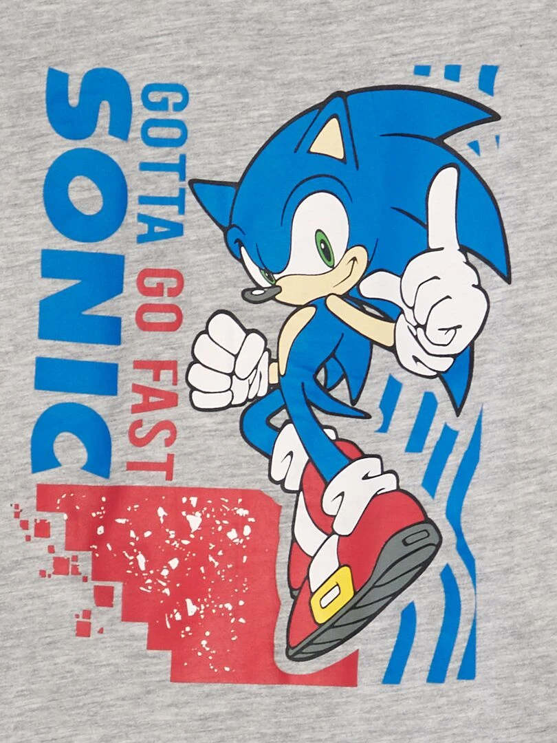 T shirt imprimé 'Sonic' Gris