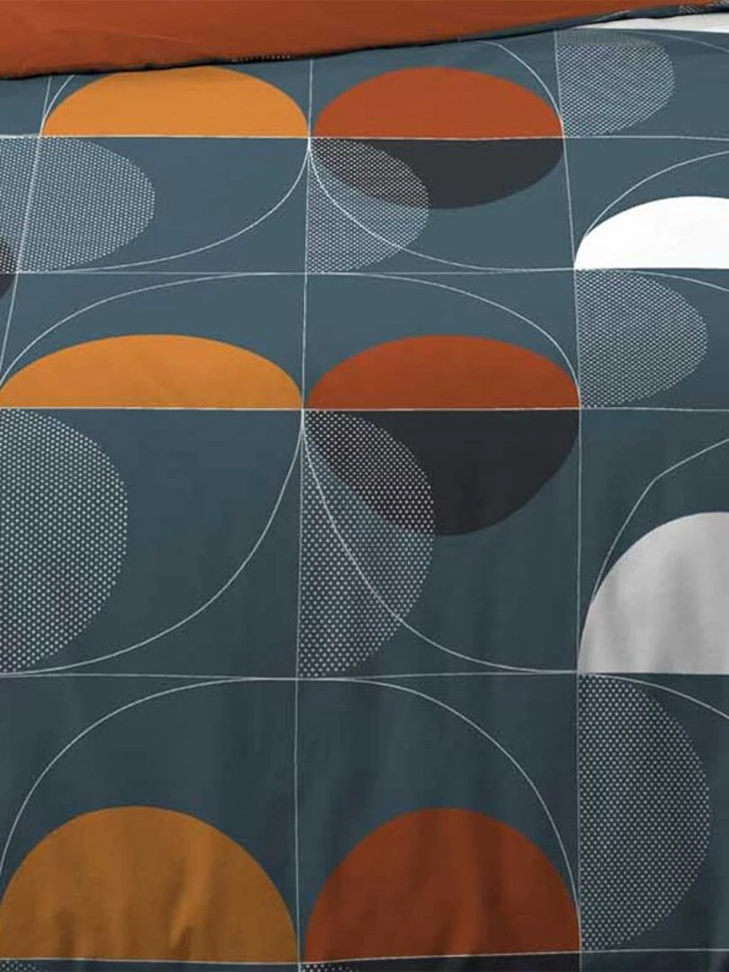 Housse de couette 240x220 + 2 taies Terrapop coton 57 fils   Bleu