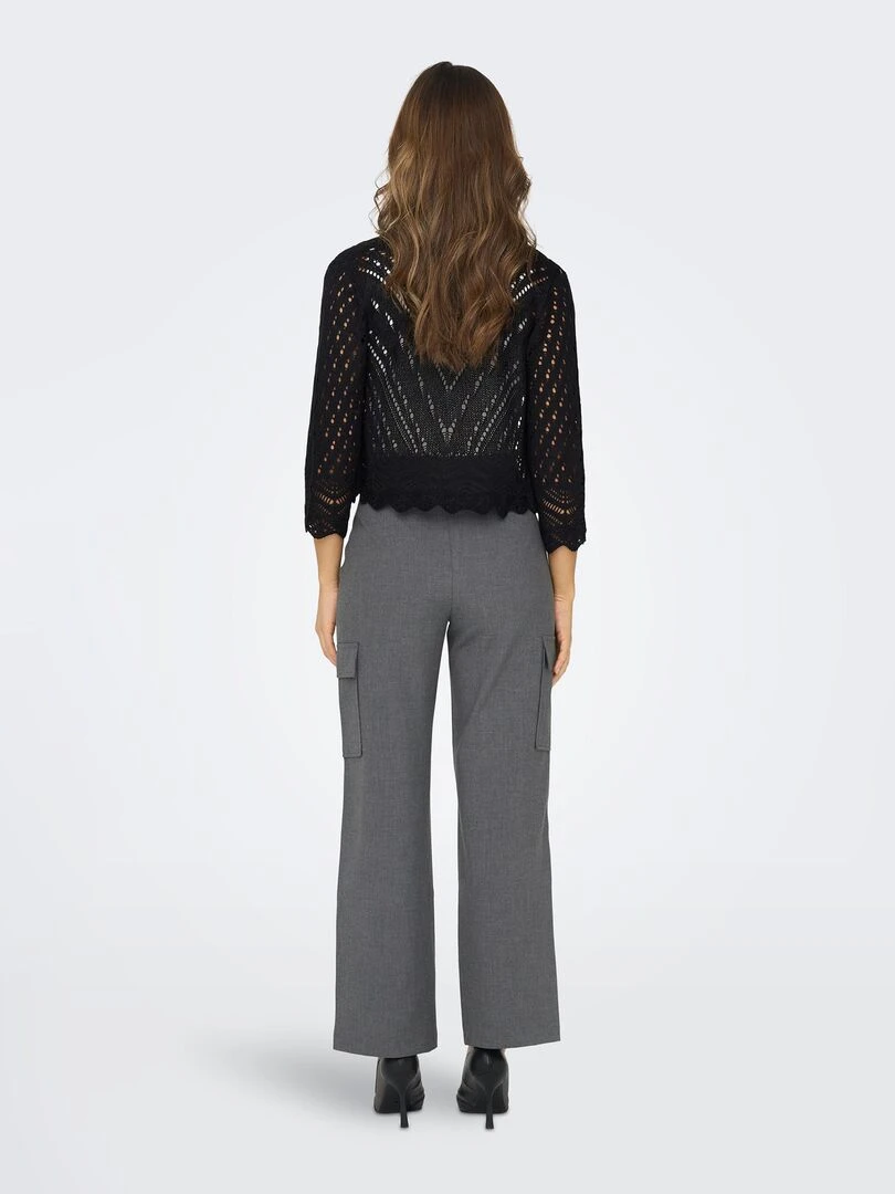 Gilet 'JDY' en crochet   NOIR