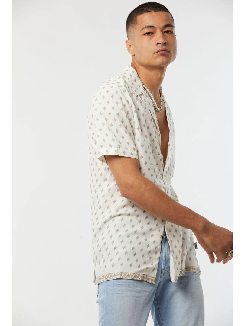 Lee Cooper   Chemise manches courtes viscose relax DARUS   Taupe