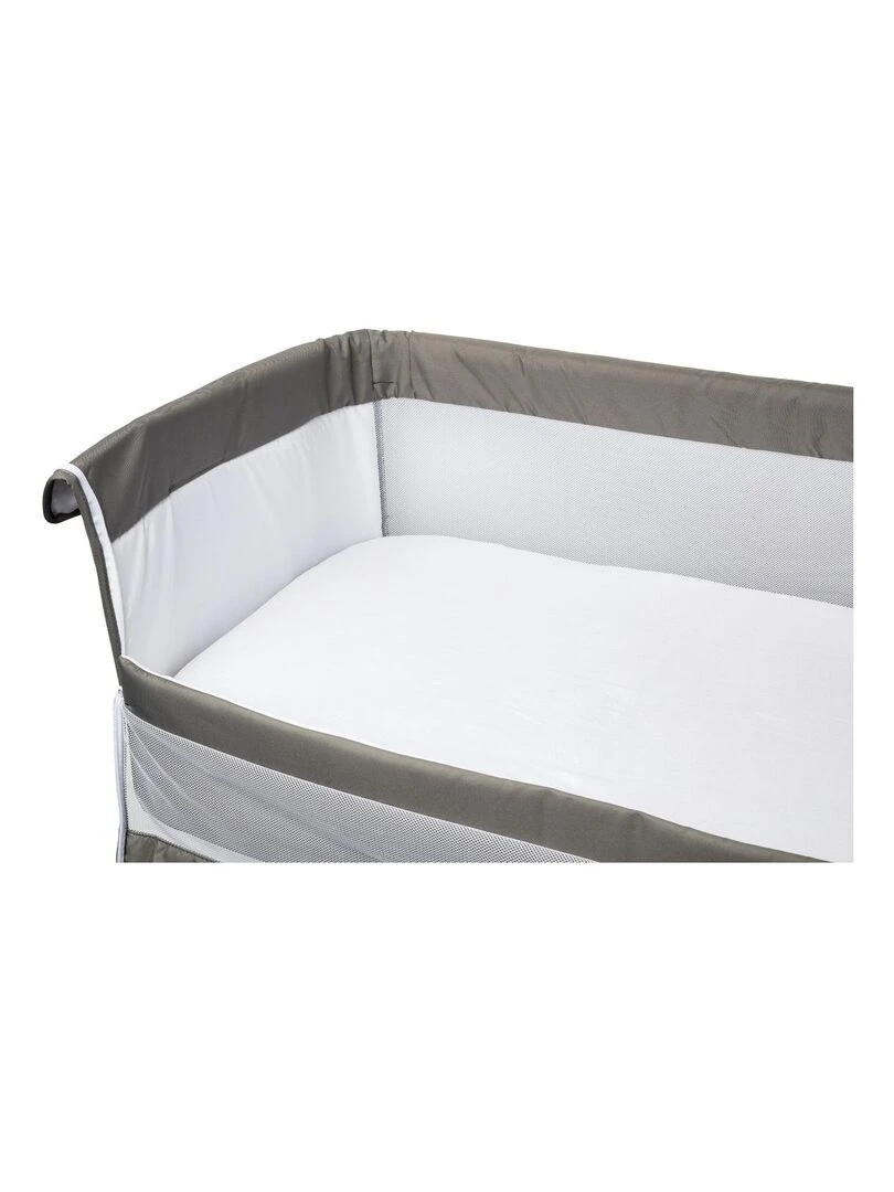 Lot de 2 draps housses berceau 83x50 cm bio   Blanc  Gris   Blanc