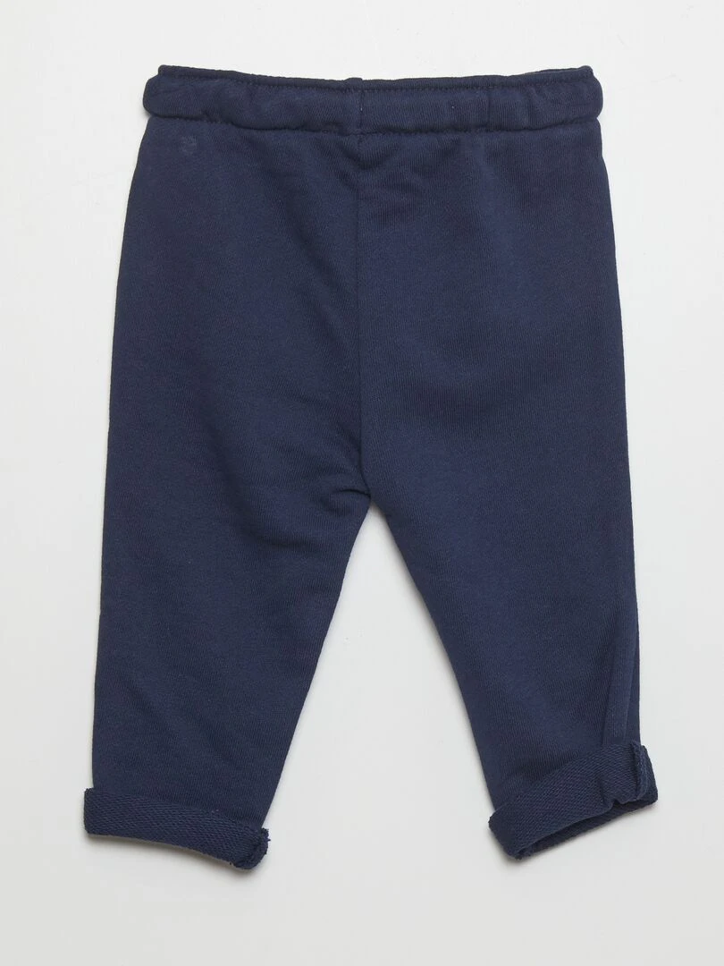 Pantalon jogging en french terry Bleu marine
