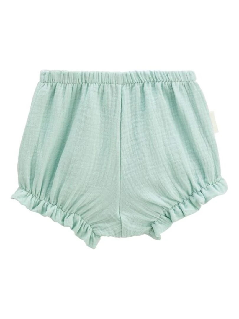 Lot de 2 bloomers bébé en gaze de coton Patroika   Vert