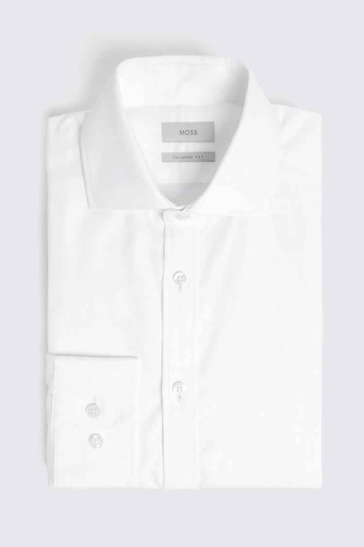 Tailored Fit Off-White Dobby Shirt   Buy Online at Moss