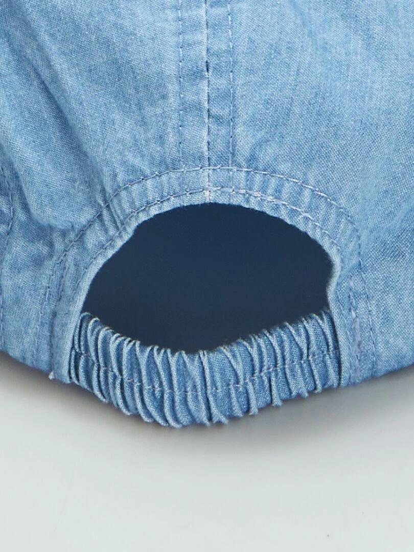 Casquette en denim imprimée 'Hello'   Bleu
