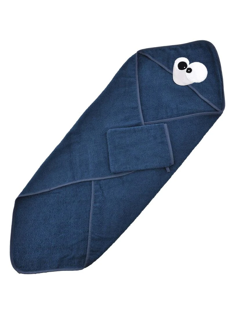 Sortie de bain avec gant Pingou Bleu