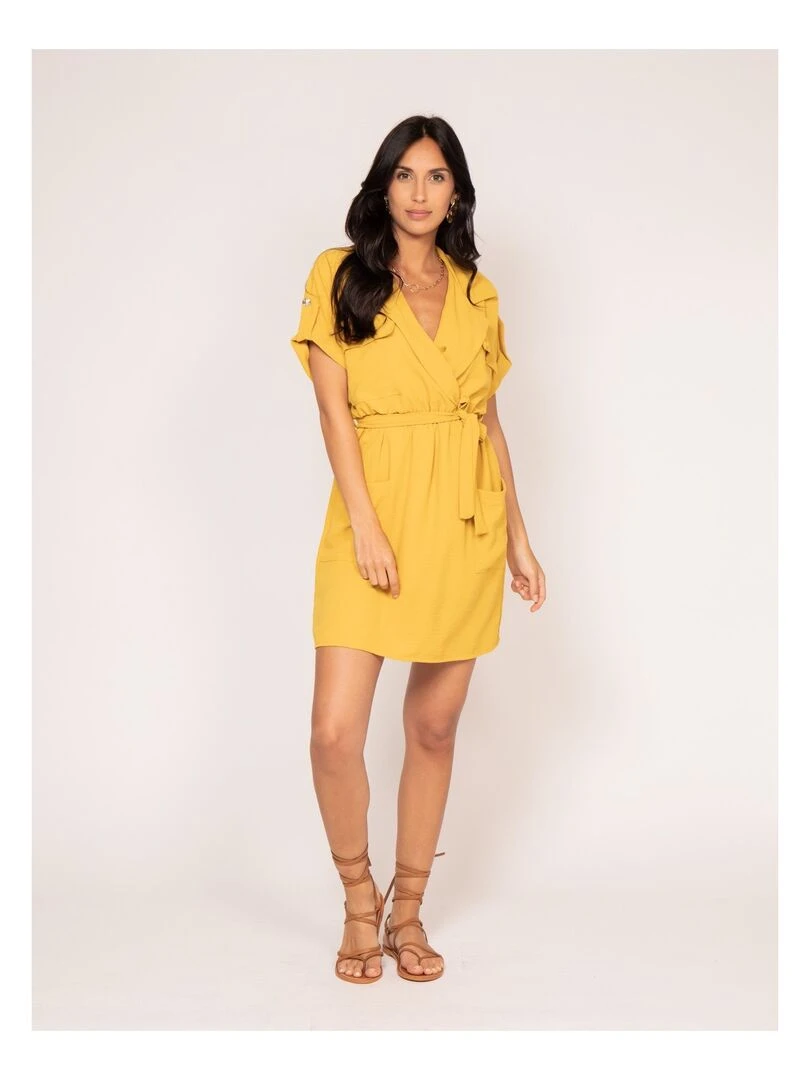 Robe courte IJOLY   Moutarde