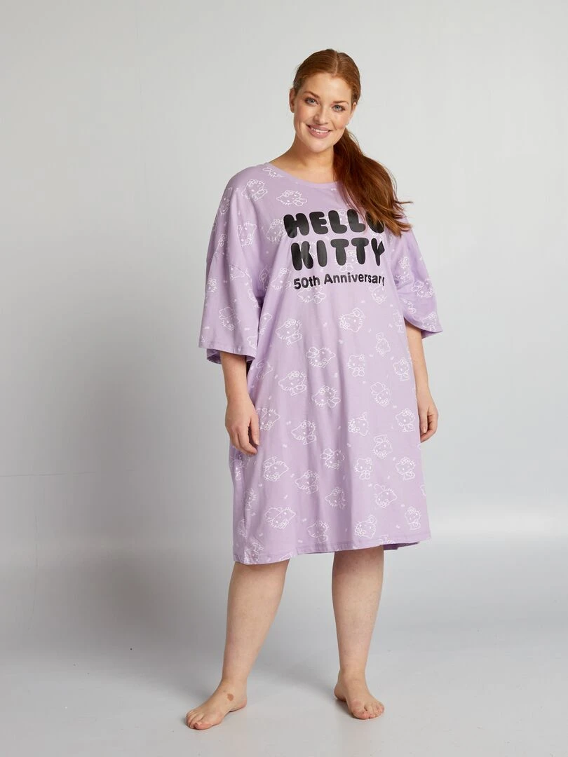 Chemise de nuit 'Hello Kitty' Violet