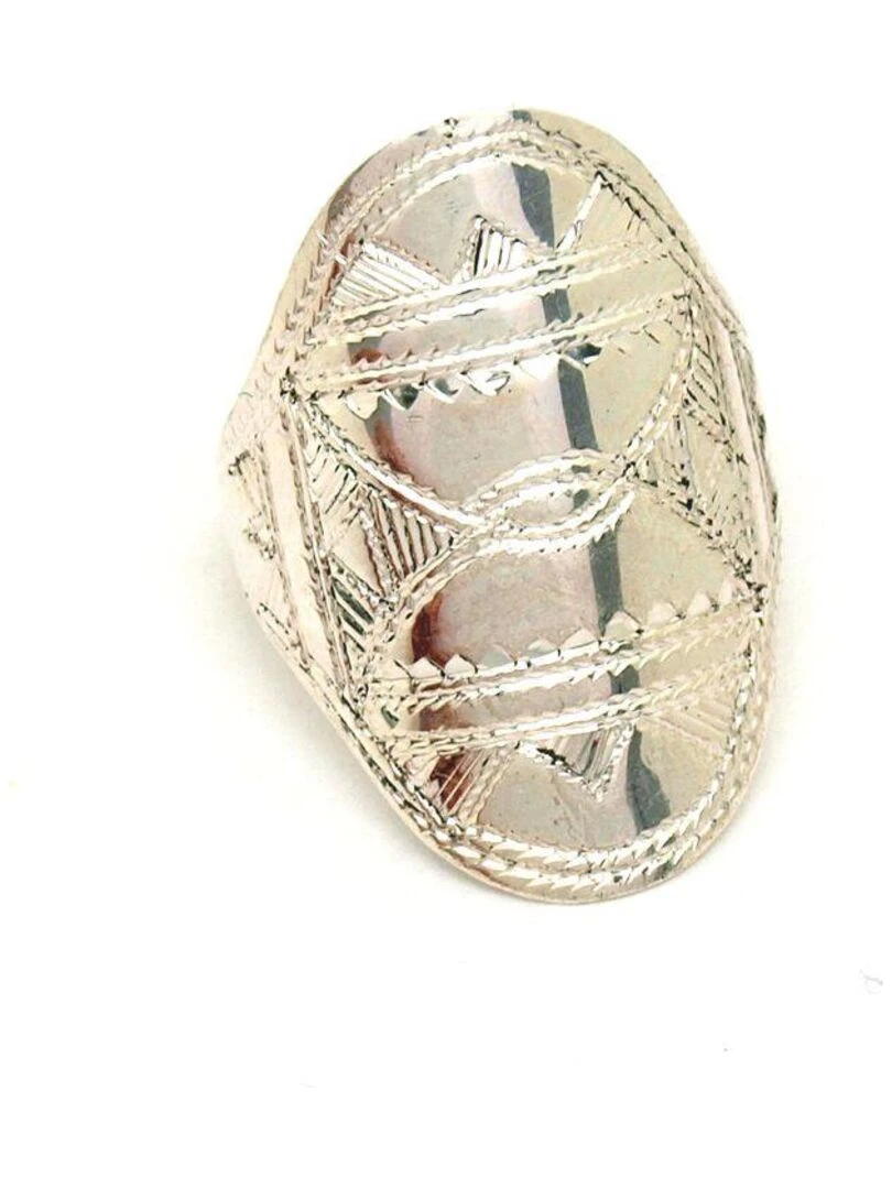 Bijoucolor Bague ethnique Touareg navette Argent