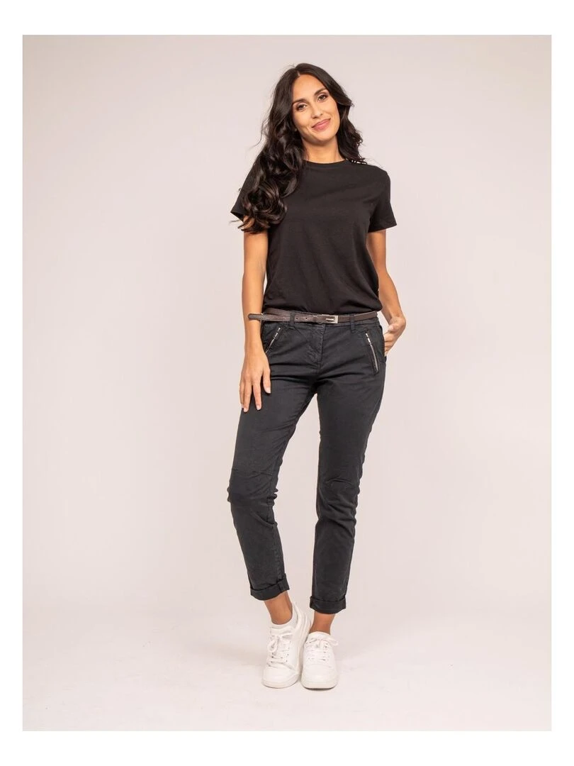 Pantalon chino slim ELLEN   Bleu marine