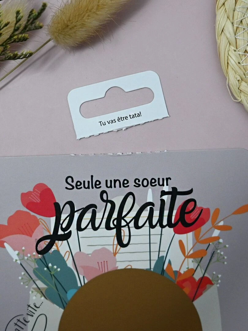 Carte à gratter   Tu vas être tata   Blanc